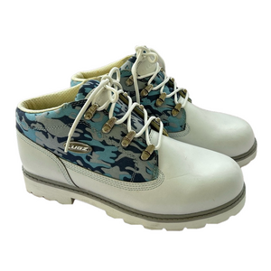 NY Lug Co Lugz Drifter Vintage White Blue Camo Size 10 Combat Booties Moto